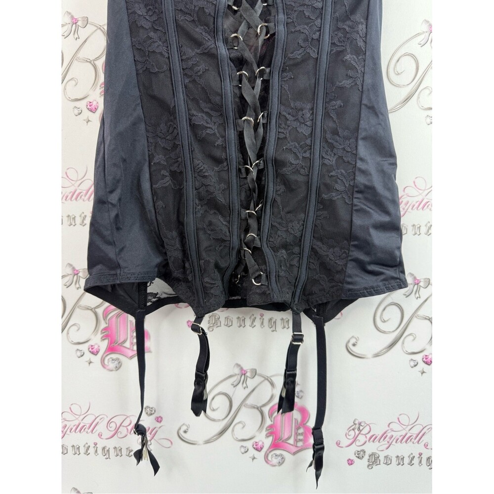 La SENZA tank top corset lace sexy straps Black Lace-Up Bustier Tank Top - Picture 4 of 16